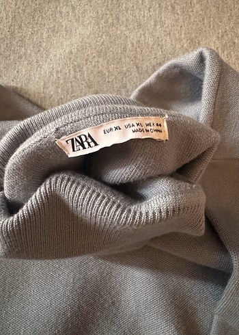 Zara açık bebek mavisi griye yakın zara boğazlı kazak