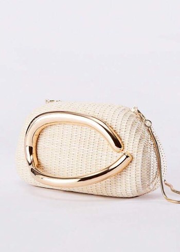 Diğer Bej Tokalı Kadın Clutch Çanta