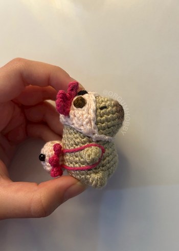 Beden Renk Capybara örgü anahtarlık