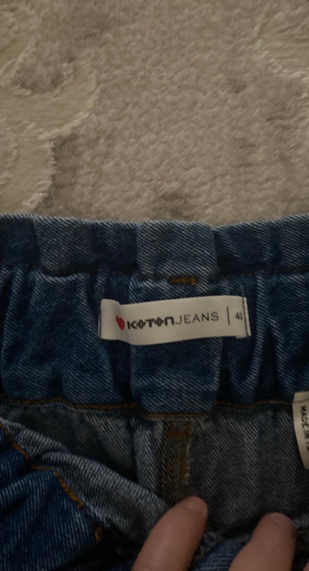 Koyu Mavi Kemerli Mini Denim Etek - Görsel 2