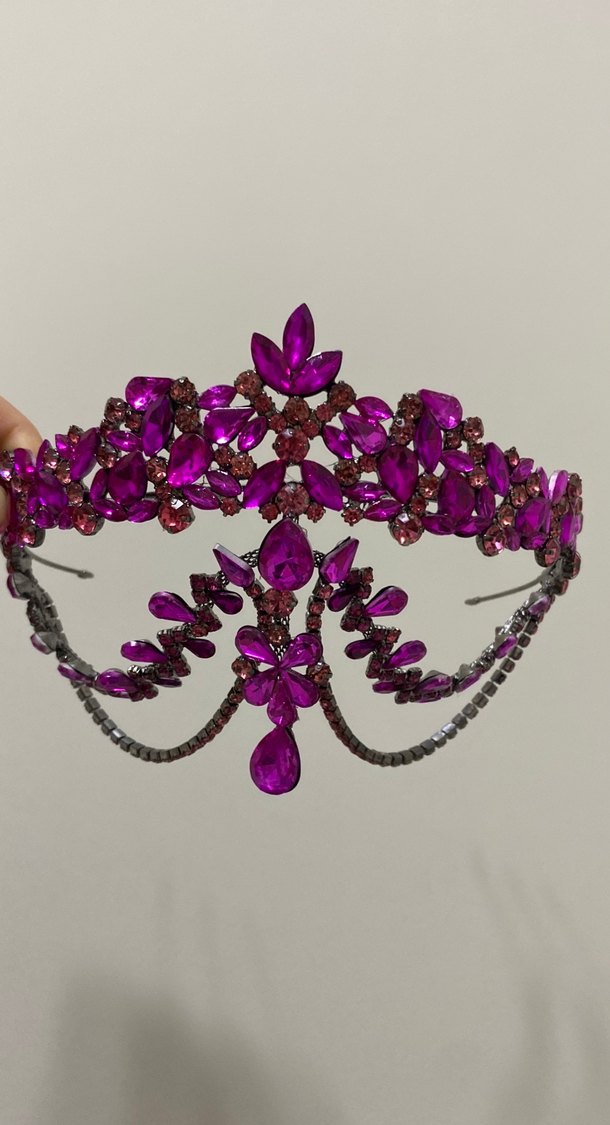 Pembe Payetli Avant-Garde Saç Aksesuarı - Görsel 3