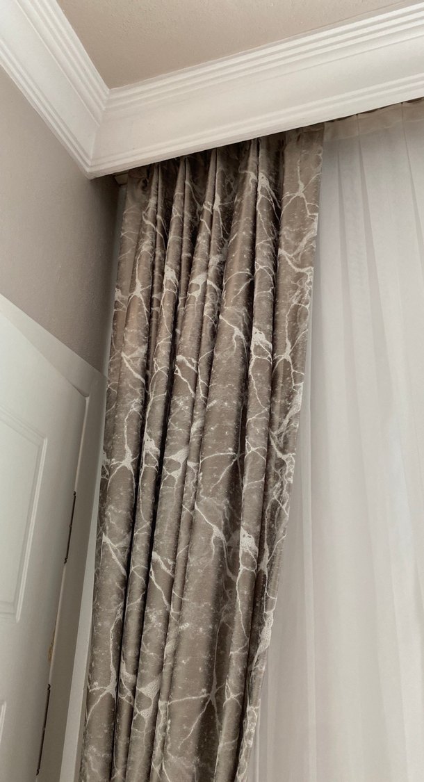 Çağdaş Bej Gri Batik Desenli Perde - Görsel 3