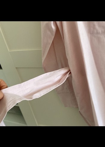 Mango Düğmeli Pembe Pamuklu Kadın Gömlek - Görsel 3