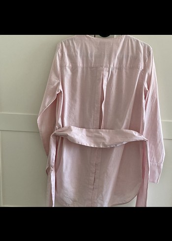 Mango Düğmeli Pembe Pamuklu Kadın Gömlek - Görsel 4