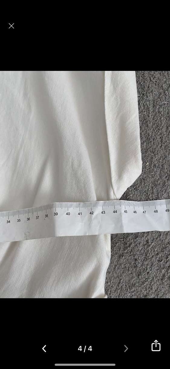 Beyaz V Yaka Kısa Kollu Keten Bolero - Görsel 4