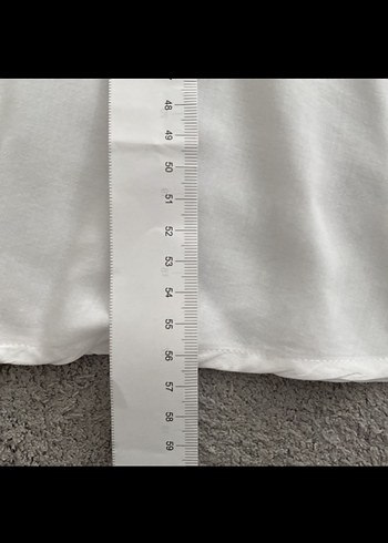 H&M Düğmeli Beyaz Keten Kadın Gömlek - Görsel 4