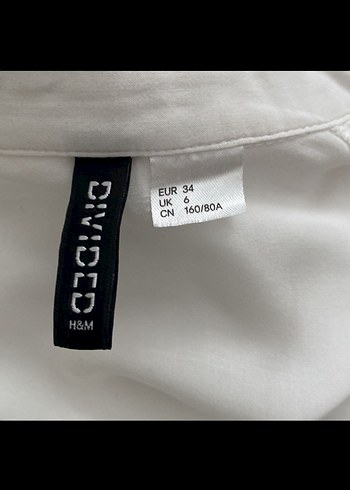 H&M Düğmeli Beyaz Keten Kadın Gömlek - Görsel 2