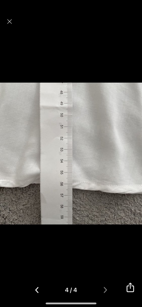 H&M Düğmeli Beyaz Keten Kadın Gömlek - Görsel 4