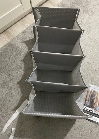 Jolie 4 Bölmeli Gri Dolap Düzenleyici - Görsel 2