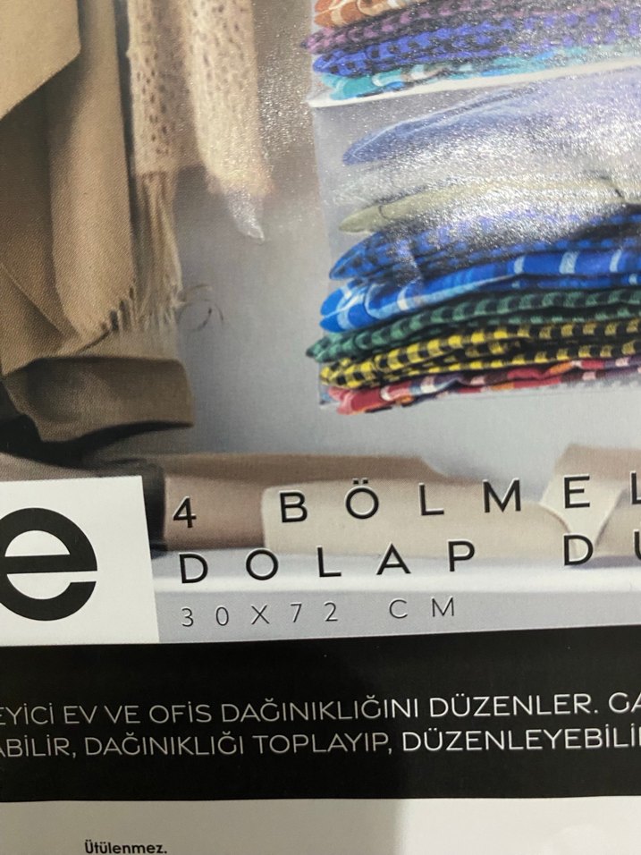 Jolie 4 Bölmeli Gri Dolap Düzenleyici - Görsel 3