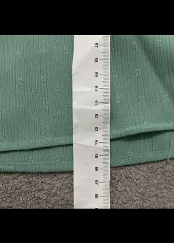 Düğmeli V Yakalı Turkuaz Kadın Keten Gömlek - Görsel 5