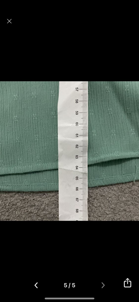 Düğmeli V Yakalı Turkuaz Kadın Keten Gömlek - Görsel 5