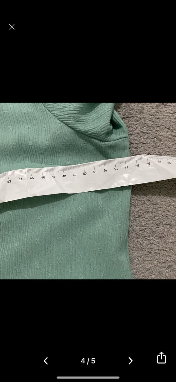 Düğmeli V Yakalı Turkuaz Kadın Keten Gömlek - Görsel 4