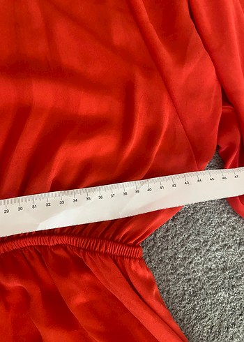 Kırmızı Salaş Midi Elbise - Görsel 3