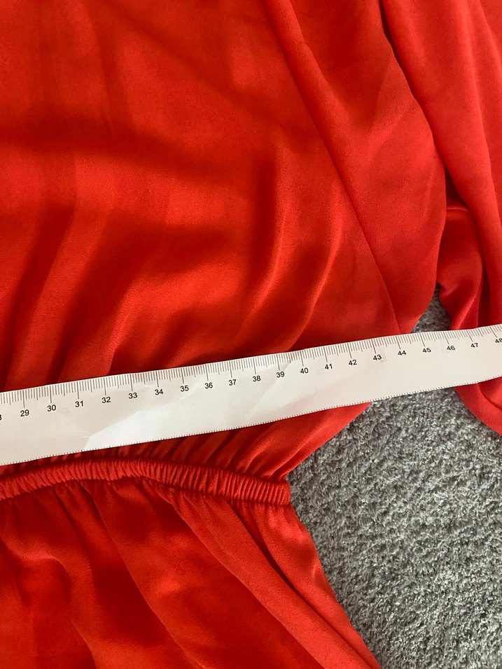 Kırmızı Salaş Midi Elbise - Görsel 3