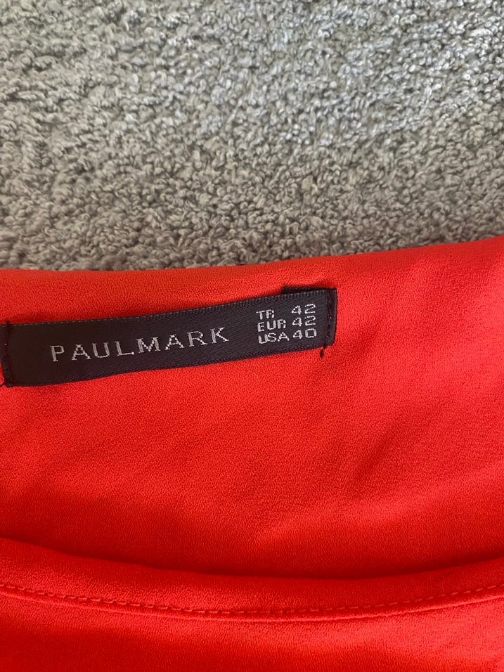 Kırmızı Salaş Midi Elbise - Görsel 2