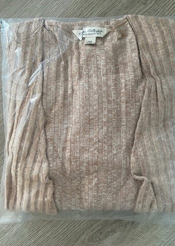 Bej Uzun Kollu Triko Kadın Hırka - Görsel 2