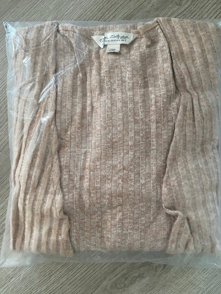 Bej Uzun Kollu Triko Kadın Hırka - Görsel 2