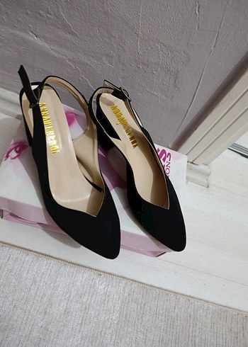 Siyah Tokalı Kadın Topuklu Ayakkabı - Görsel 6