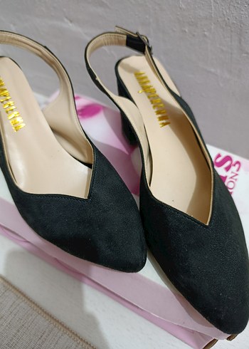 Siyah Tokalı Kadın Topuklu Ayakkabı - Görsel 3