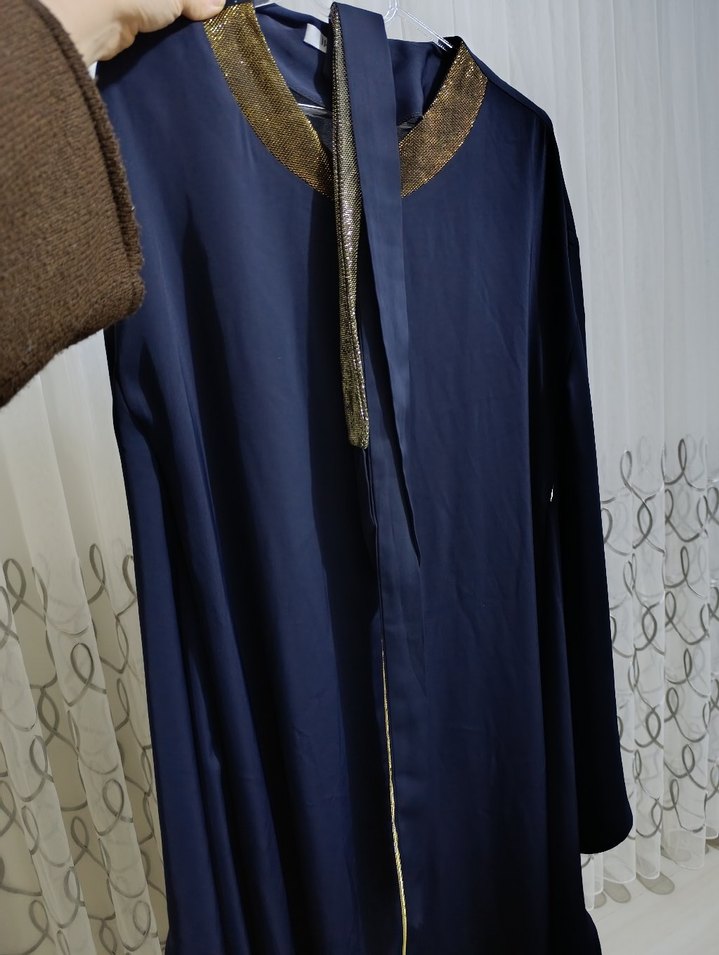 yarasa kollu lacivert ferace - Görsel 3