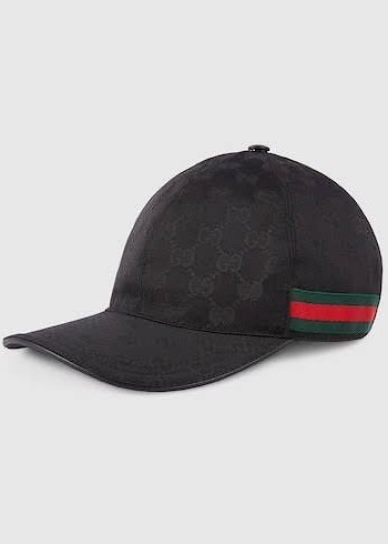 Siyah Gucci Şeritli Şapka