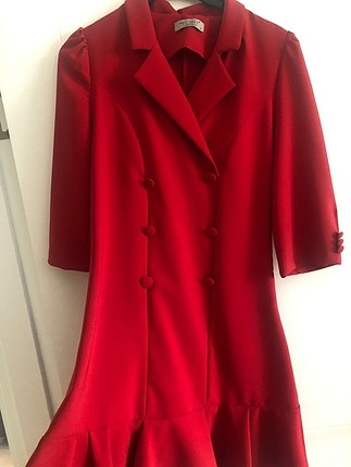 Ceket Elbise Kırmızı Renk