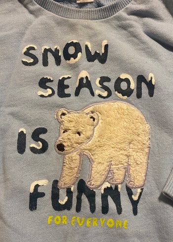 Erkek Çocuk Gri Nakışlı Sweatshirt - Görsel 2