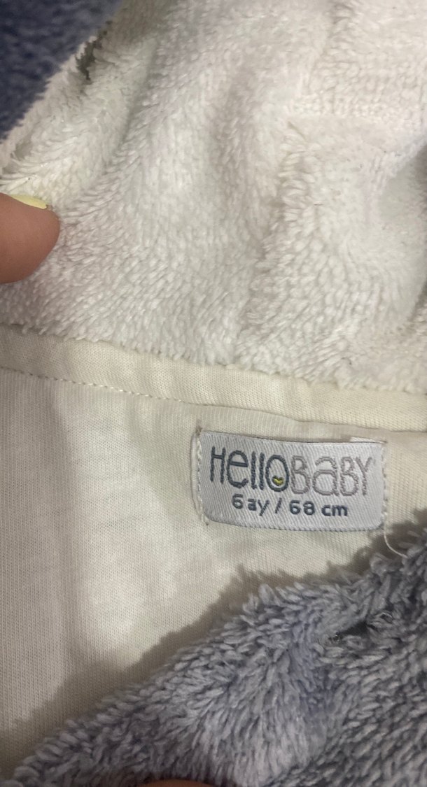 Gri Peluş Bebek Tulum Ayı Desenli - Görsel 2