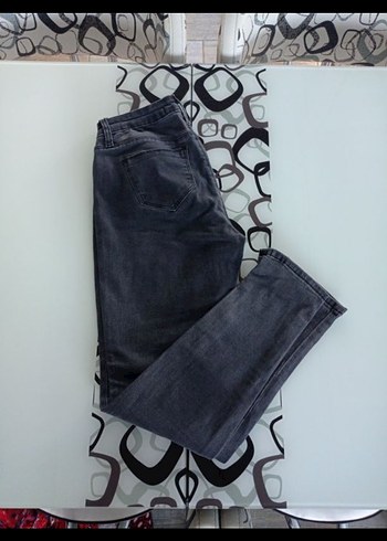 Batik Kadin Gri Denim Midi Boy Kot Pantolon