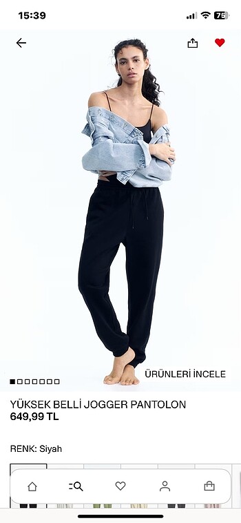 xs Beden siyah Renk H&M siyah eşofman altı