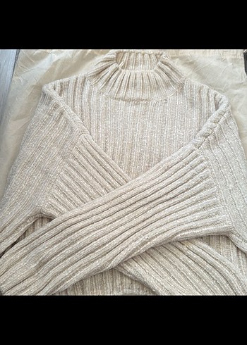 Bej Yarım Balıkçı Yaka pull bear kazak