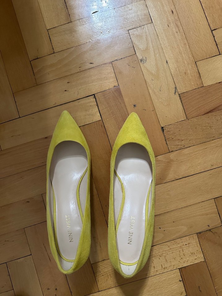 Sarı deri Süet Kadın Dolgu Topuk Stiletto - Görsel 5