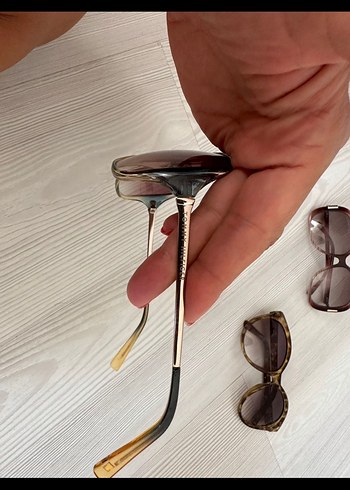 Kahverengi Şeffaf Vintage Kadın Güneş Gözlüğü - Görsel 3