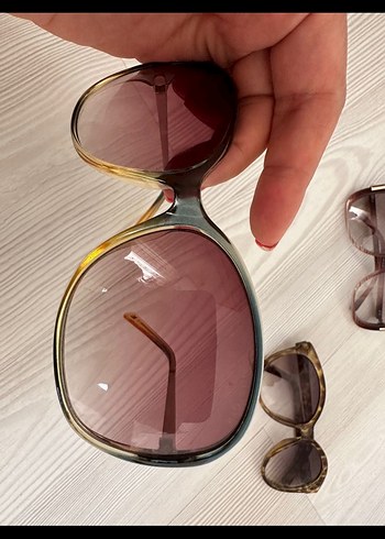 Kahverengi Şeffaf Vintage Kadın Güneş Gözlüğü - Görsel 2