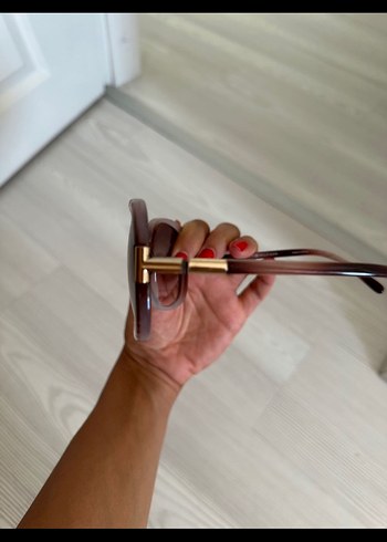 Şeffaf Kahverengi Kadın Güneş Gözlüğü - Görsel 4