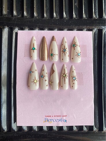  Beden Takma Tırnak El yapımı Nail artlı 10'lu