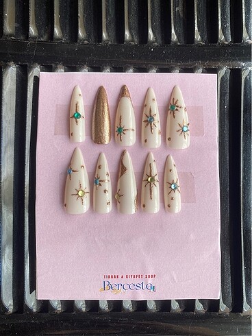 Diğer Takma Tırnak El yapımı Nail artlı 10'lu