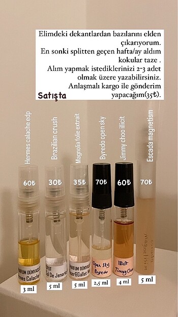 Dekant parfümler 