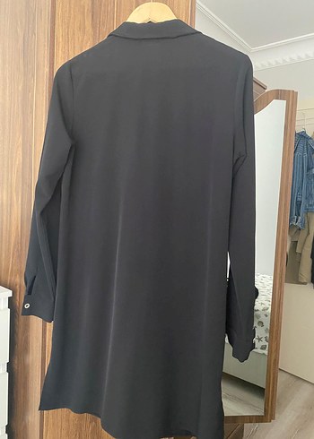 xl Beden siyah Renk Siyah Uzun Kollu Düğmeli Kadın Tunik Gömlek