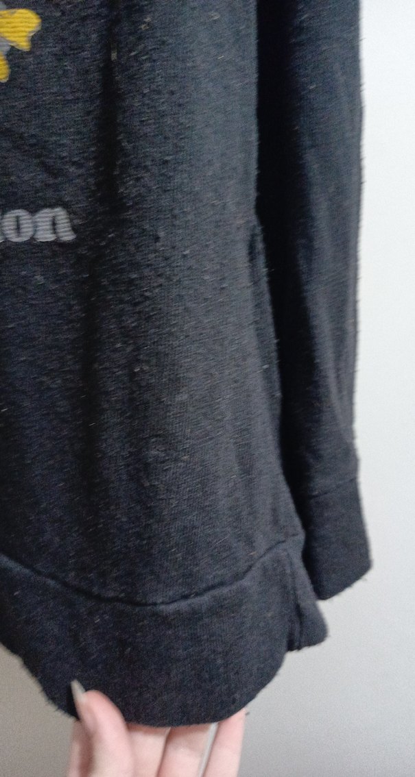 Gri Kapüşonlu Çiçek Baskılı Kadın Sweatshirt - Görsel 4