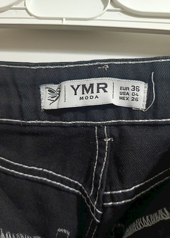 Siyah Beyaz Dikim Kargo Kot Pantolon - Görsel 4