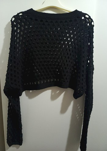 Siyah Örgü Kadın Kazak - Görsel 3