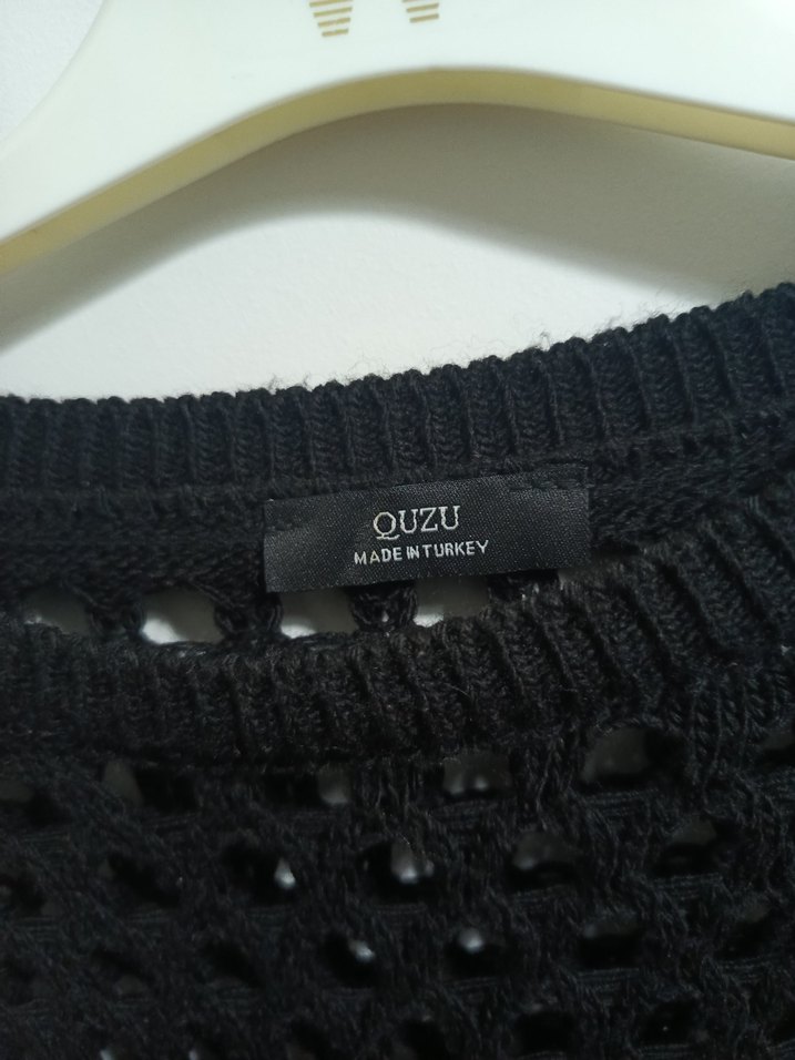 Siyah Örgü Kadın Kazak - Görsel 2