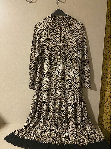 Leopar Desenli Elbise