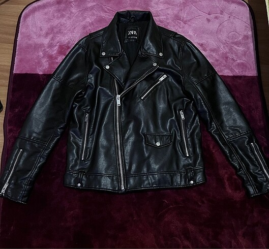 Zara Suni Deri Biker Ceket Unisex