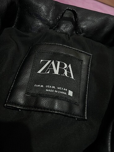 xl Beden siyah Renk Zara Suni Deri Biker Ceket Unisex
