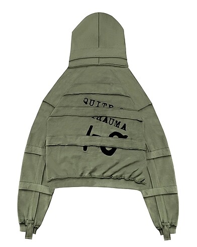 m Beden QUİTE OFTEN Yeşil Hoodie Sweat Unisex