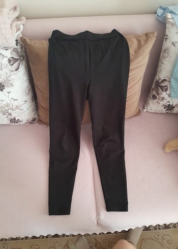 l Beden Siyah Midi Boy Fitilli Tayt L-XL BEDEN