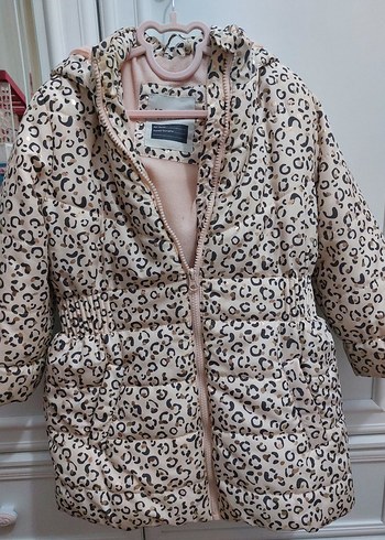 Kürklü Leopar Desenli Kız Çocuk Mont - Görsel 3